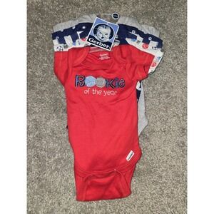 Gerber Baby Boys Size Newborn 5pk Short Sleeve Bodysuits Sports NWT